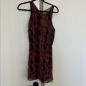 Dolce Vita Red and Yellow Patterned Mini Dress